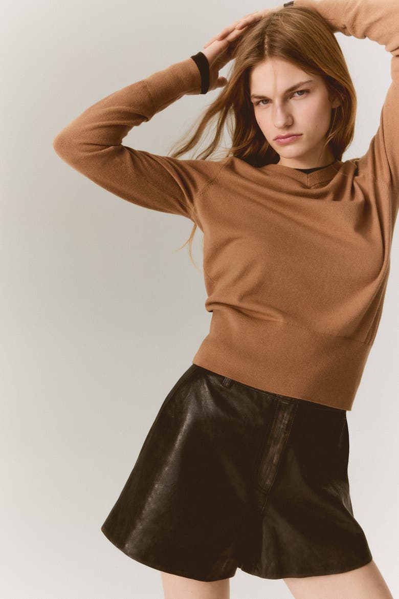 V-neck Jumper, Alternate, color, Dark beige