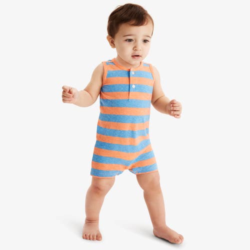 Primary Baby Heathered Henley Shortie In Stripe