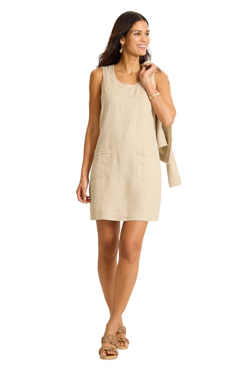 Tommy Bahama Two Palms Patch Pocket Linen Shift, Alternate, color, Natural