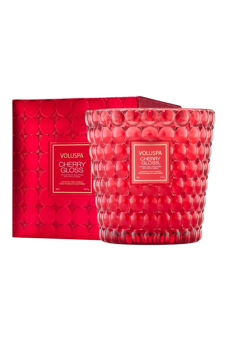Cherry Gloss Boxed 3-Wick Hearth Candle, Alternate, color, CHERRY GLOSS