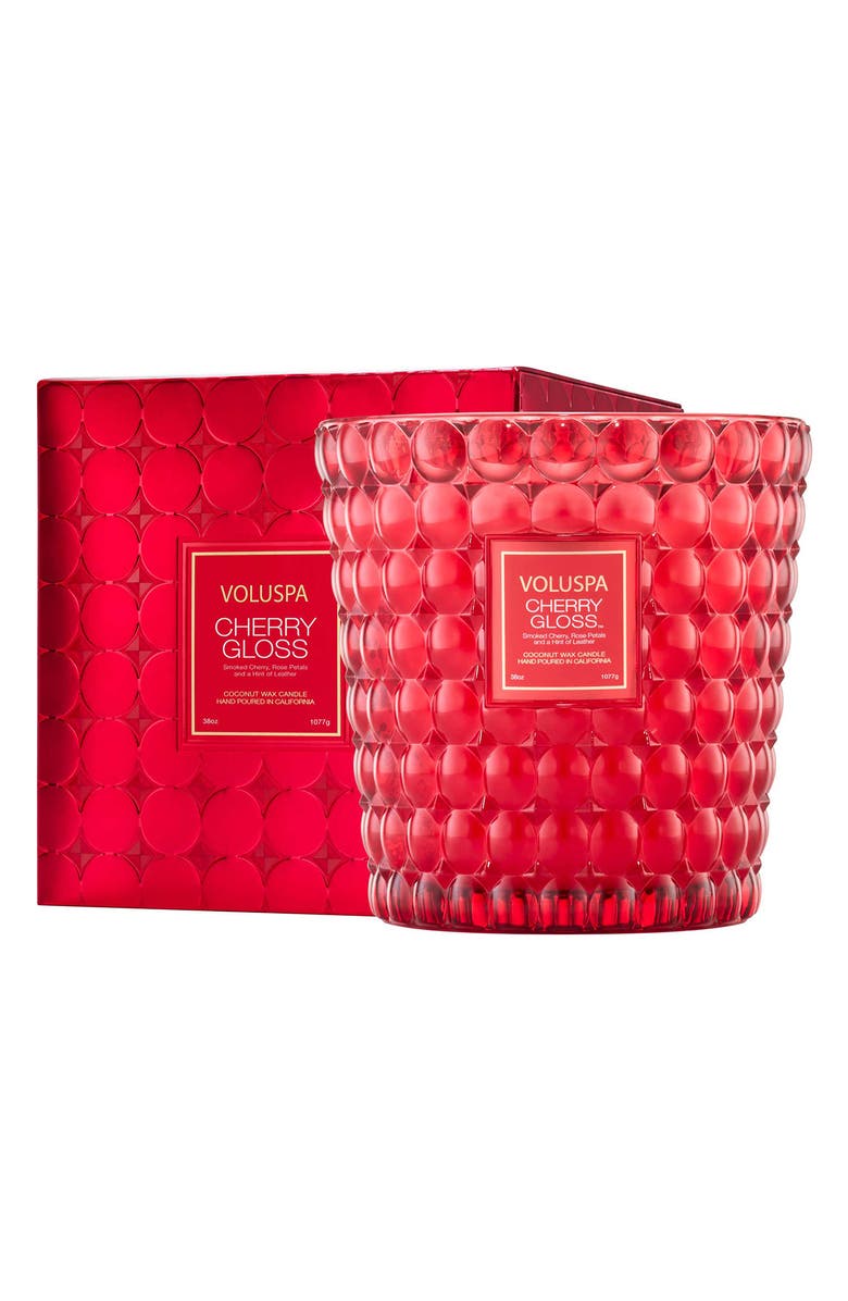 Voluspa Cherry Gloss Boxed 3-Wick Hearth Candle, Alternate, color,