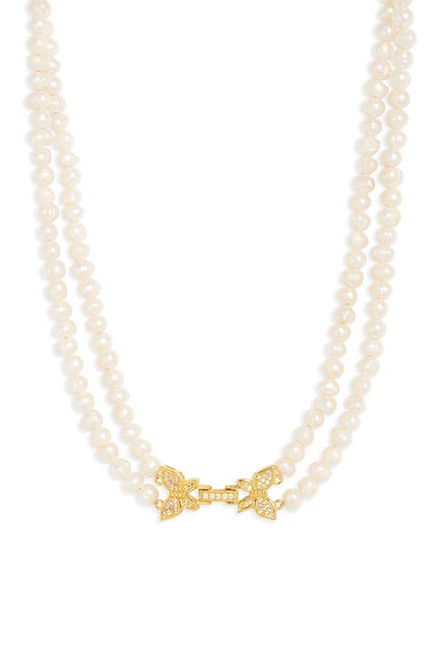 Butterfly Clasp Freshwater Pearl Necklace