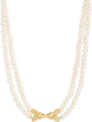 VIDAKUSH Butterfly Clasp Freshwater Pearl Necklace