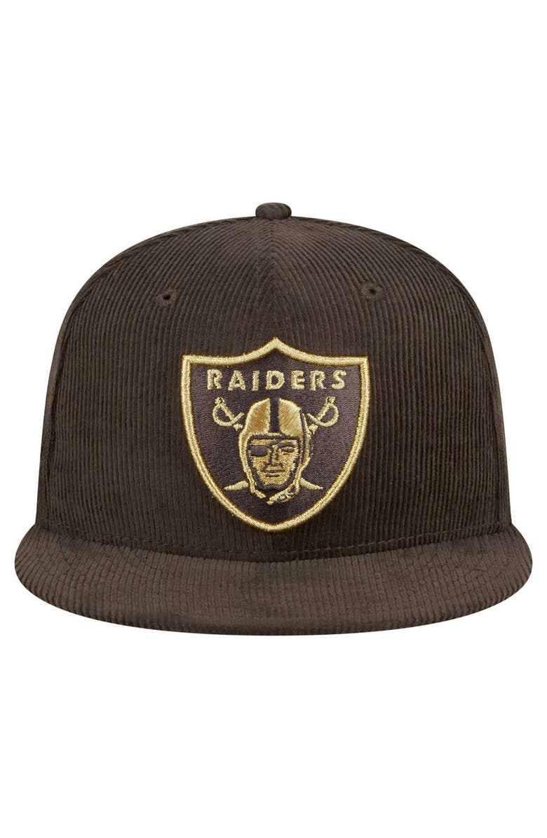 New Era Men's New Era  Brown Las Vegas Raiders Choco Cord 59FIFTY Fitted Hat, Alternate, color, 