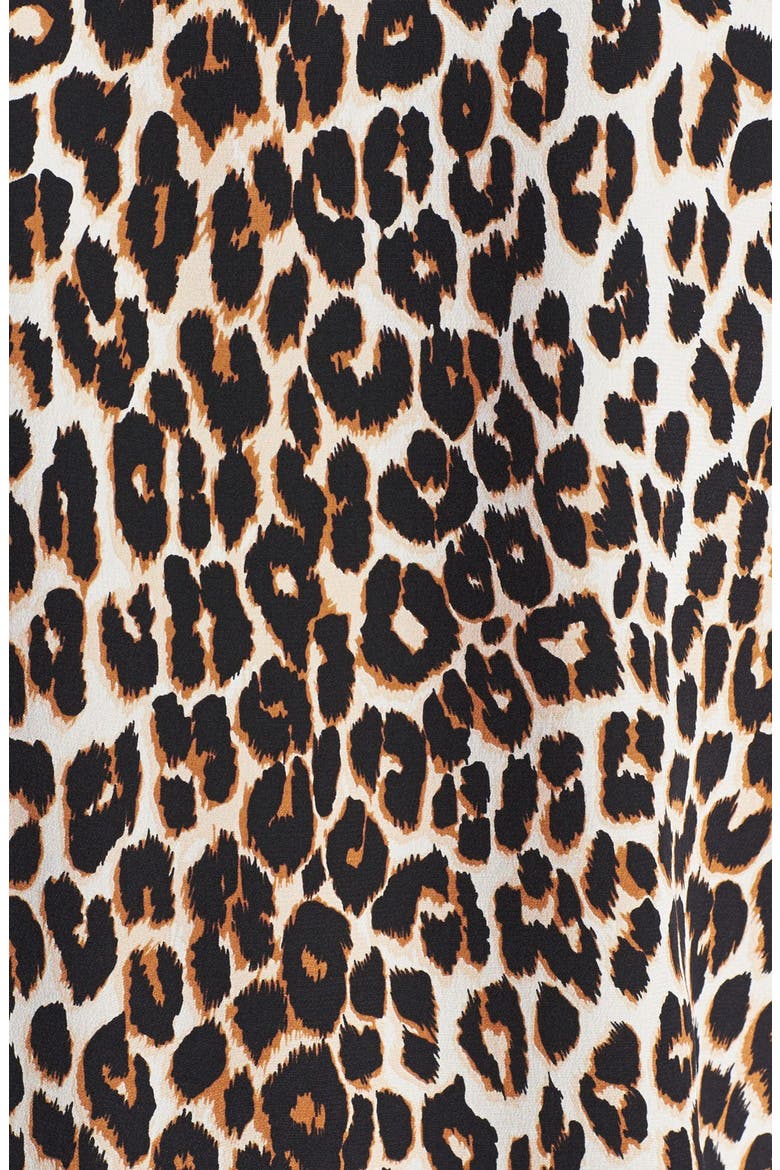'Abbot' Leopard Print Silk Bomber Jacket, Alternate, color, NATURAL