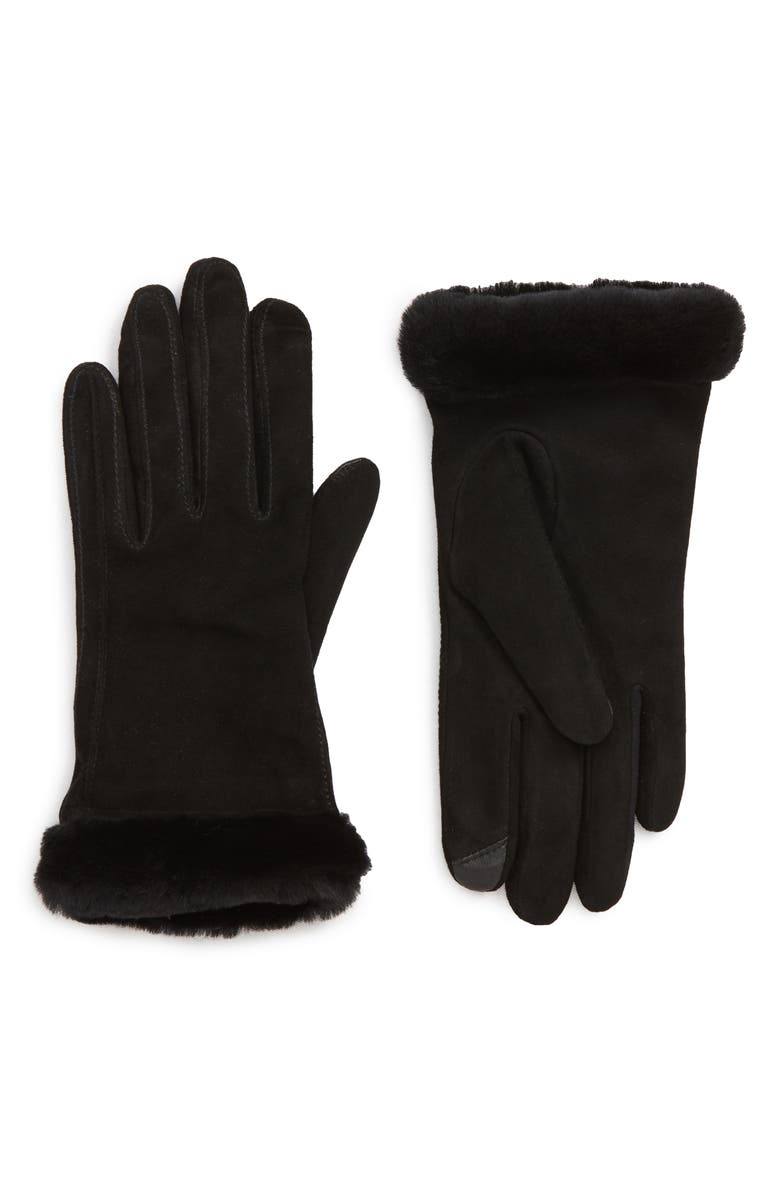 UGG<sup>®</sup> Collection UGG<sup>®</sup> Classic Touchscreen Compatible Gloves with Genuine Shearling Trim, Main, color, 