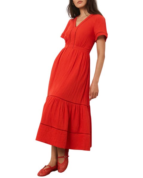 Cotton Cheesecloth Midi Dress