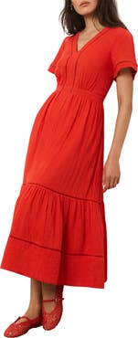 MINT VELVET Cotton Cheesecloth Midi Dress