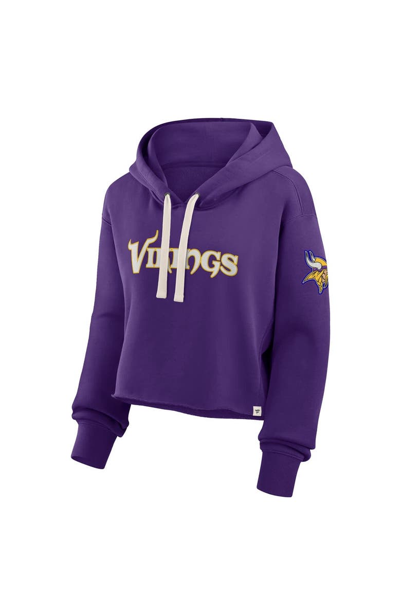 FANATICS Women's Fanatics Purple Minnesota Vikings Oversized Hometown Heritage Cropped Hoodie, Alternate, color, Purple