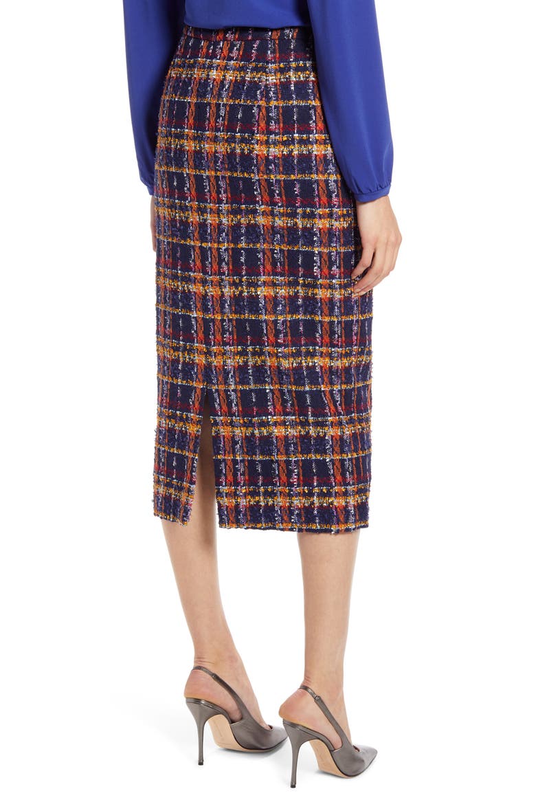 Tweed Pencil Skirt, Alternate, color, NAVY MULTI TWEED