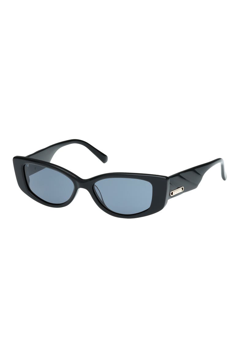 54mm Cat Eye Sunglasses, Alternate, color, SHINY BLACK / SMOKE