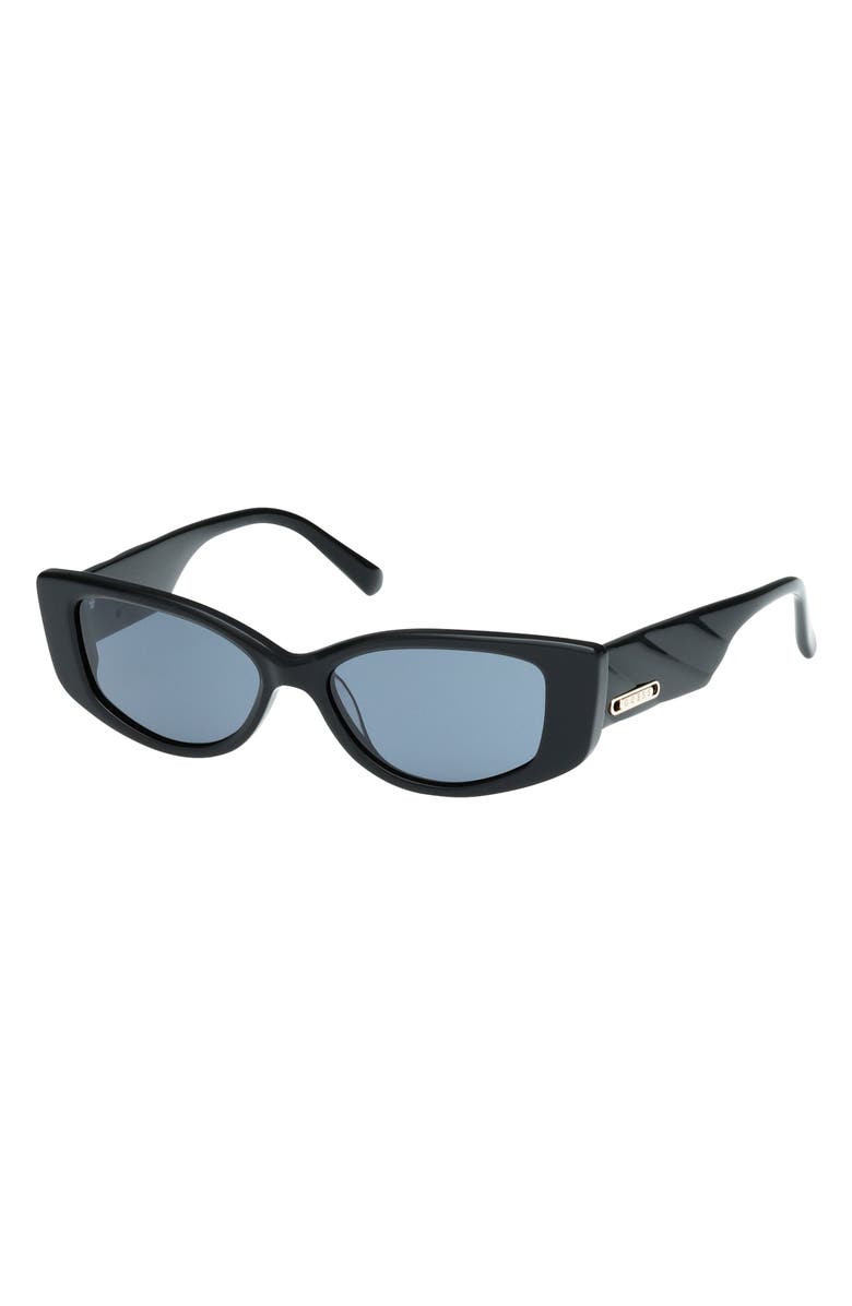 GUESS 54mm Cat Eye Sunglasses, Alternate, color, Shiny Black / Smoke