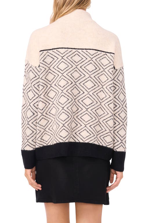 Vince Camuto Diamond Motif Mock Neck Sweater In Multi