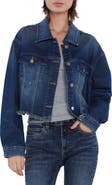 HINT OF BLU Frayed Crop Denim Jacket