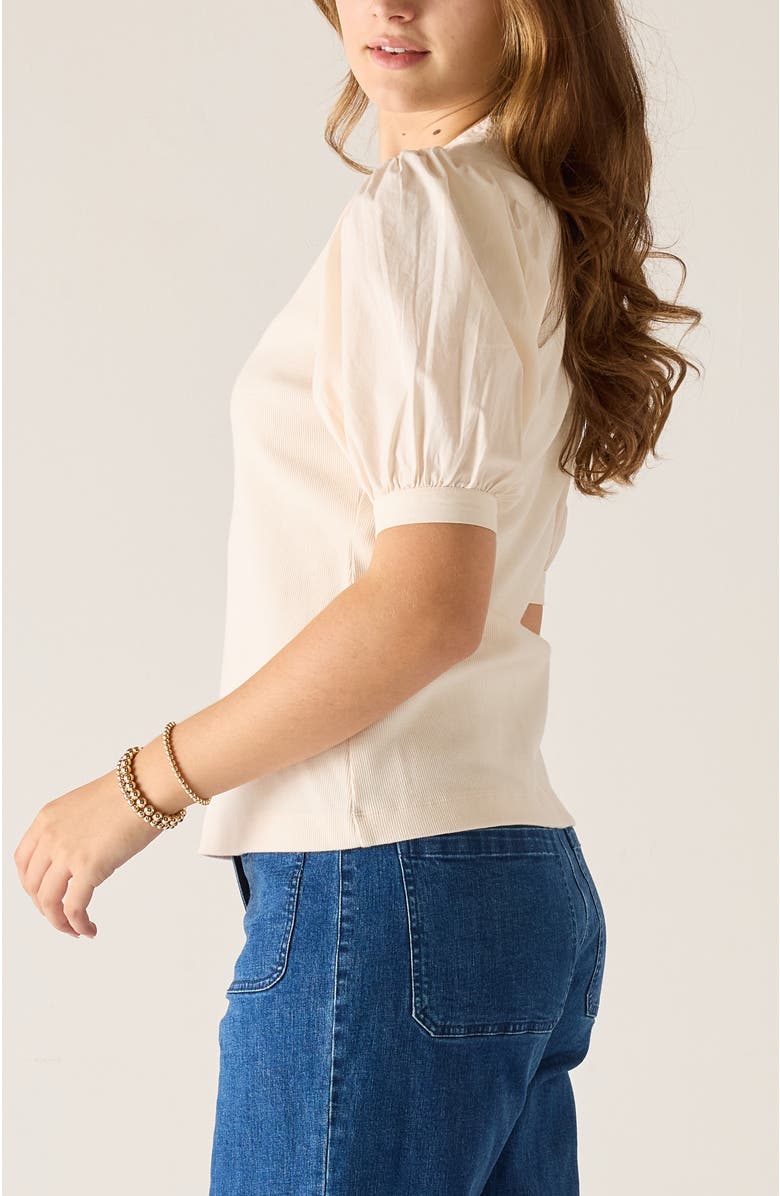 Voyageur by MERSEA Earhart Ribbed Henley Top, Alternate, color, Meringue