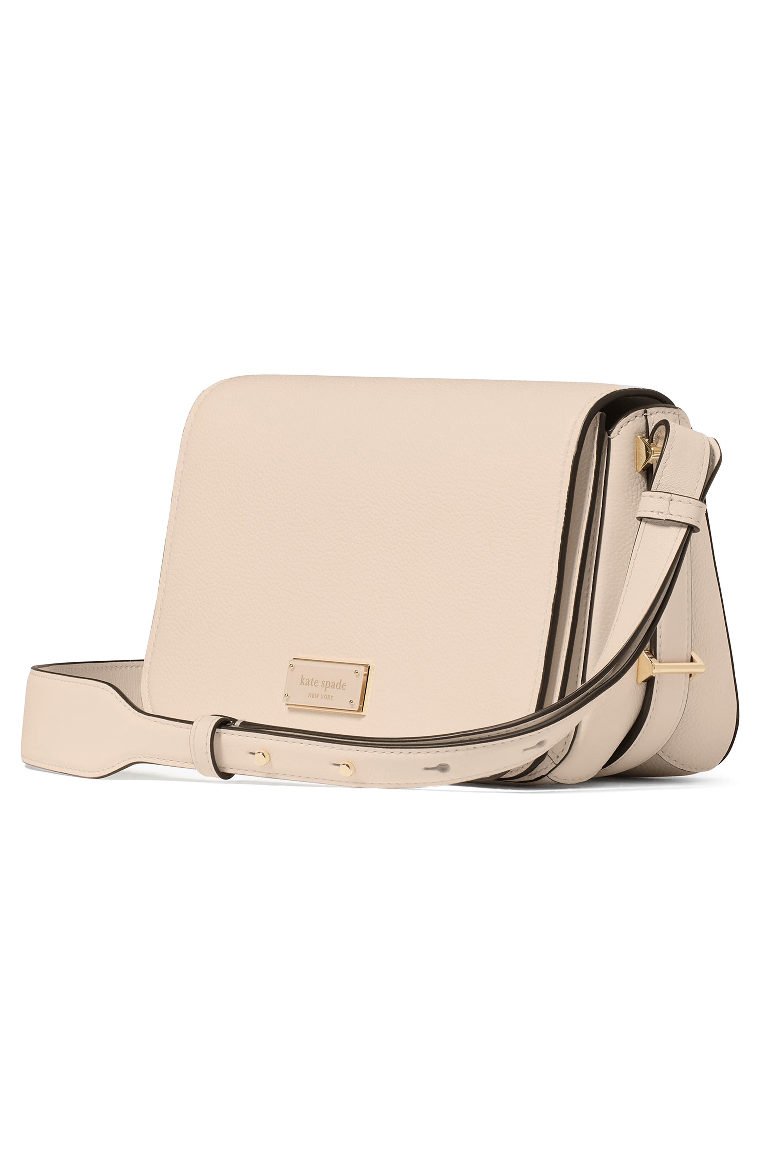small liv pebble leather flap crossbody bag, Alternate, color, MILK GLASS