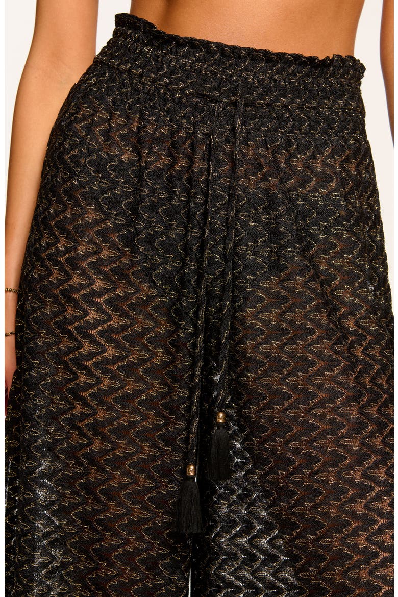 Gloria High Waist Wide Leg Cover-Up Pants, Alternate, color, BLACK/GOLD ZIG ZAG