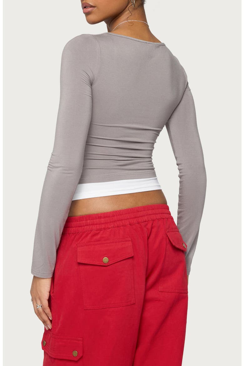 Maira Layered Long Sleeve Top, Alternate, color, DARK-GRAY