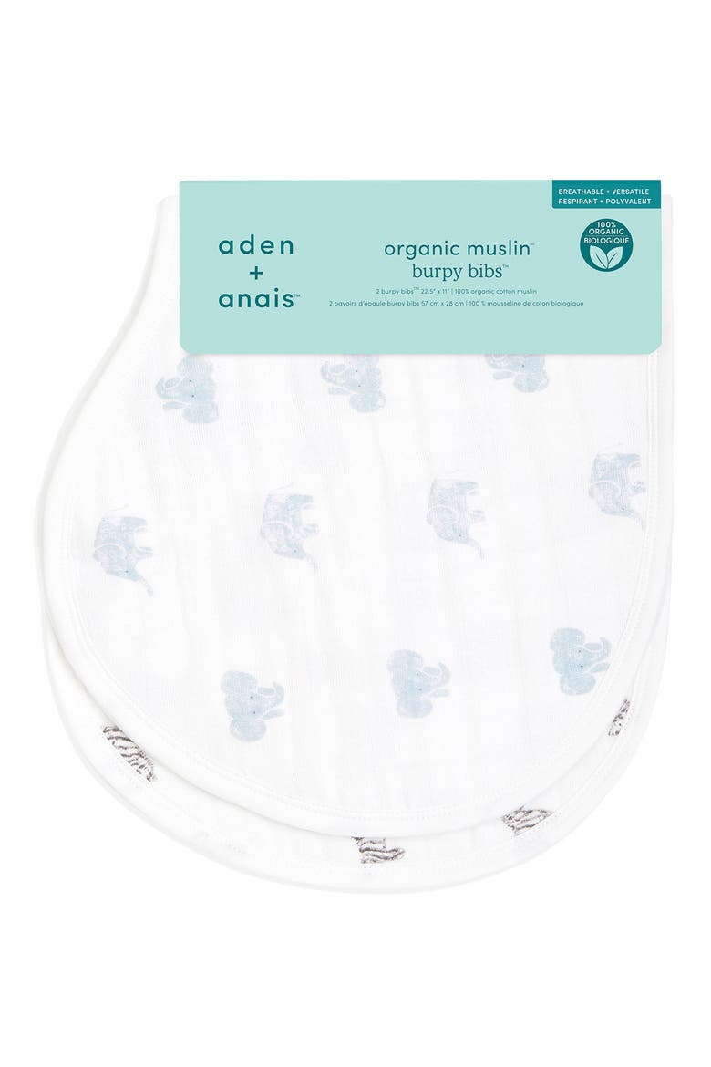 2-Pack Organic Cotton Burpy Bibs, Alternate, color, ANIMAL KINGDOM
