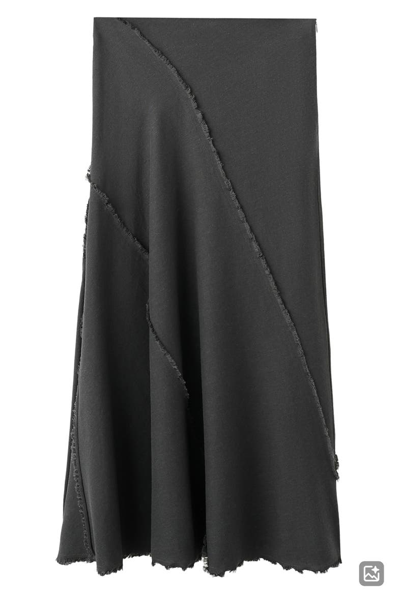 Fray Detail Maxi Skirt, Main, color, CHARCOAL