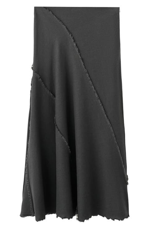Fray Detail Maxi Skirt