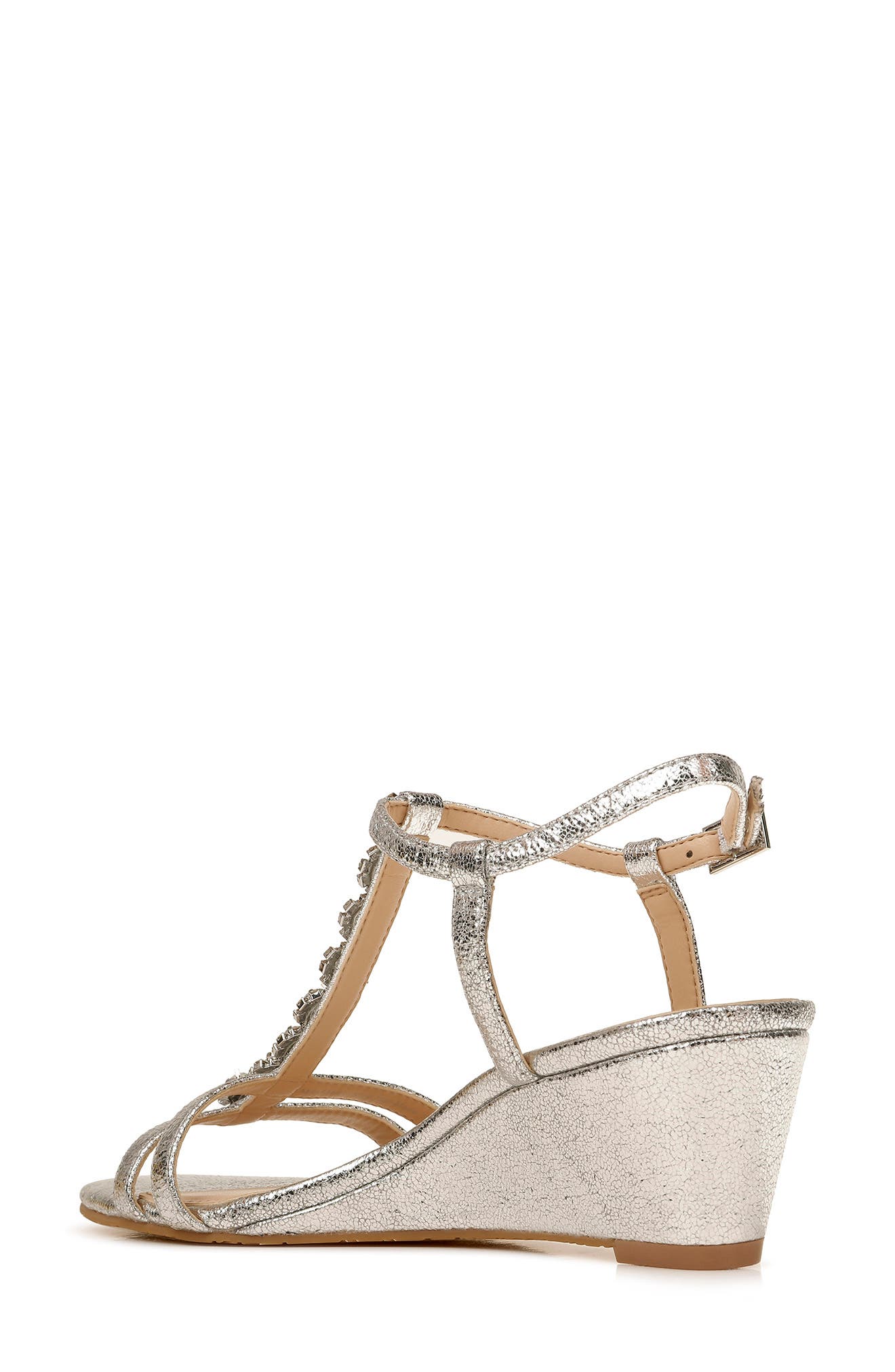 Jewel Badgley Mischka Farah Crystal Embellished Wedge Sandal, Alternate, color, 