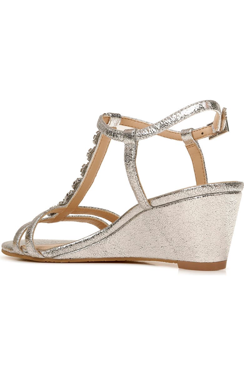 Jewel Badgley Mischka Farah Crystal Embellished Wedge Sandal, Alternate, color,