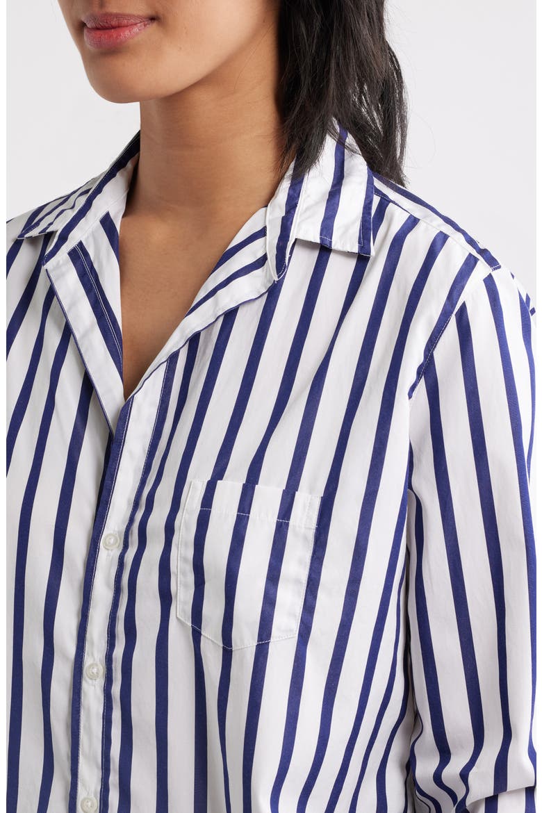 Eileen Relaxed Button-Up Shirt, Alternate, color, WHITE/ NAVY STRIPE