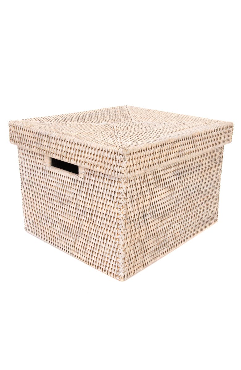 Artifacts Trading Company<sup>™</sup> Artifacts Rattan Storage Box with Lid - Letter File, Main, color, White Wash