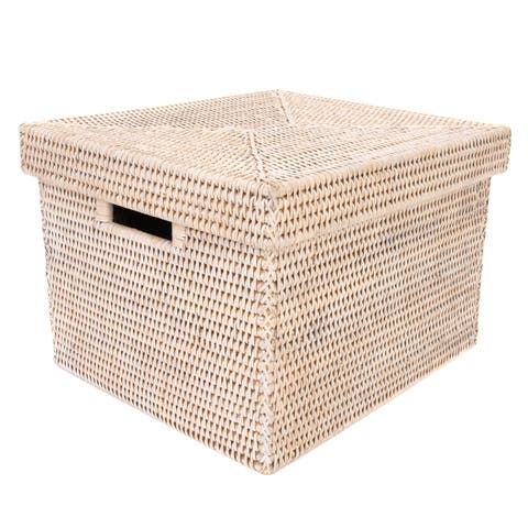 Artifacts Rattan Storage Box with Lid - Letter File