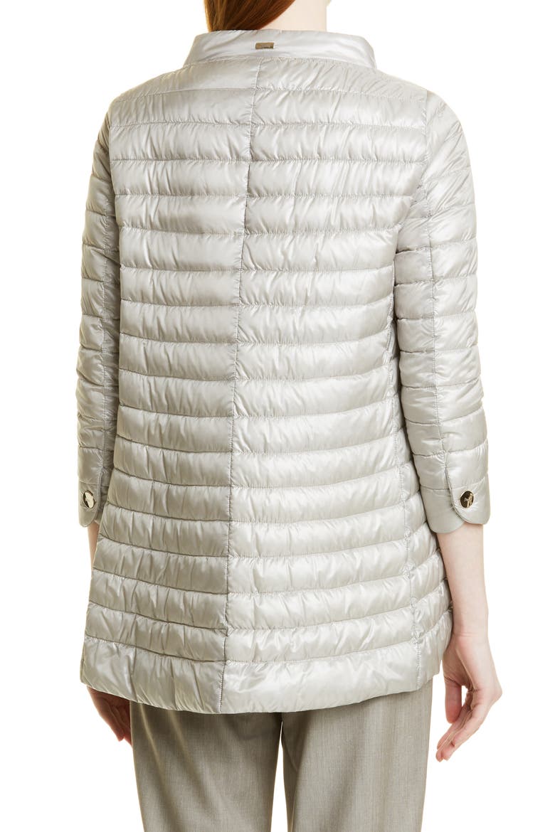 Rossella Water Repellent High/Low A-Line Down Puffer Jacket, Alternate, color, PEARL GREY