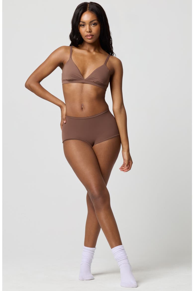 Soft Flex Triangle Bralette, Alternate, color, CHESTNUT