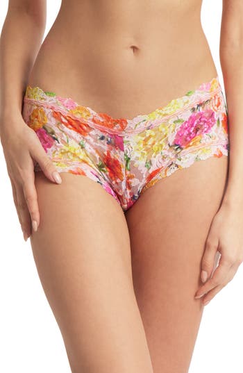 Hanky Panky Print Lace Boyshorts In Bring Me Flowers