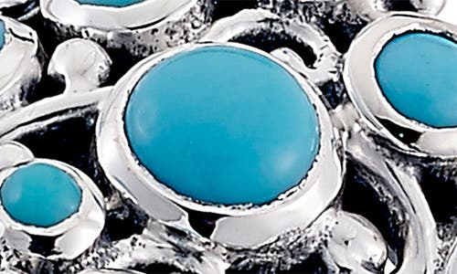 Samuel B. Silver 1.70 Ct. Tw. Sleeping Beauty Turquoise Cluster Ring In Turquoise