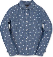 Hope & Henry Kids' Organic Chambray Peter Pan Collar Top