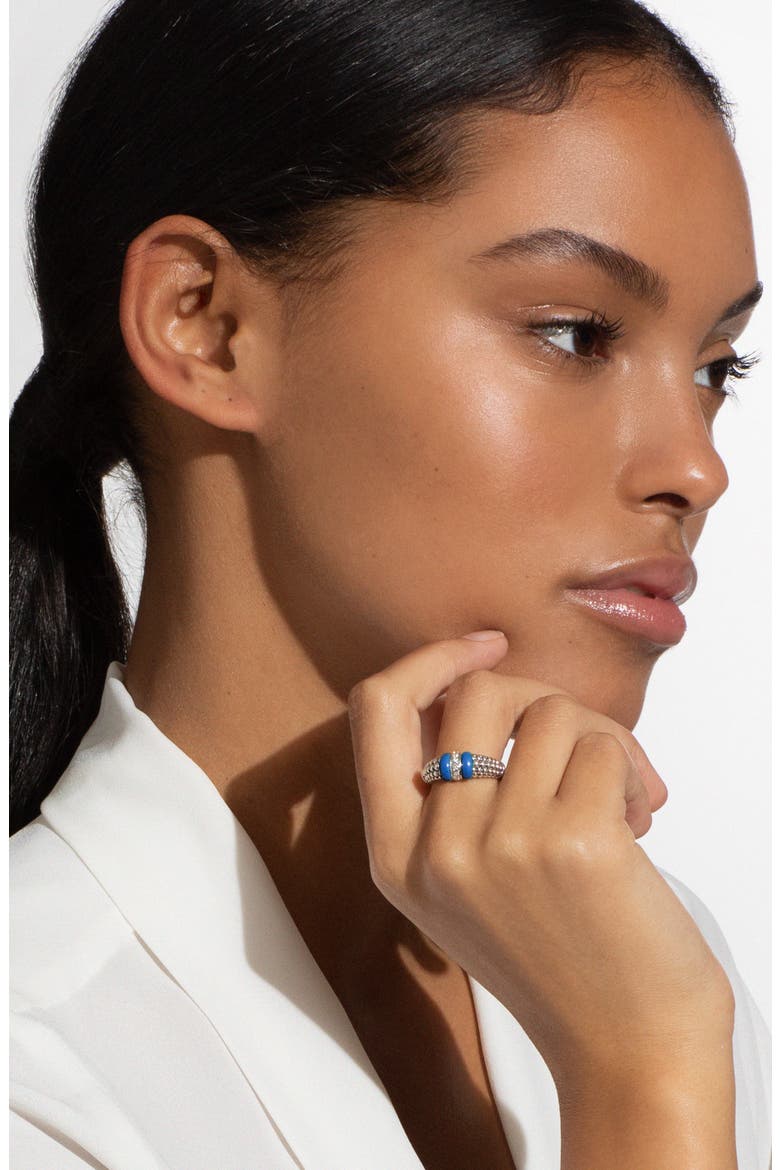 Blue Caviar Diamond Link Ring, Alternate, color, ULTRAMARINE