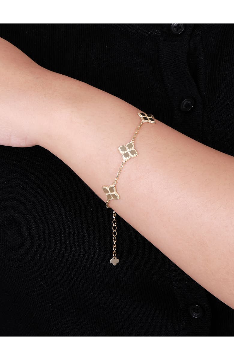 DEVATA Clover Five Charm Chain Bracelet in 14K Gold, Alternate, color, Yellow Gold