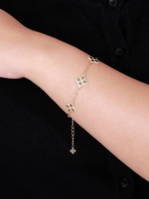 Devata Clover Five Charm Chain Bracelet In Gold