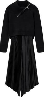AllSaints Jax Sweater & Pleated Satin Dress Set