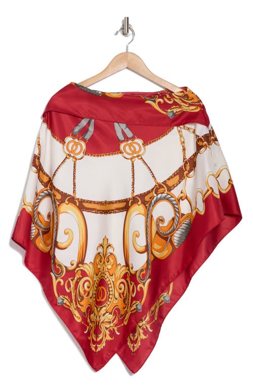 La Fiorentina Chain Print Poncho In Red