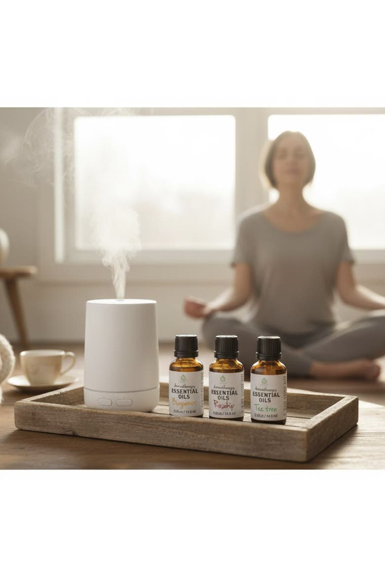 Essential Oils & Wellness Mist Spray Set, Alternate, color, White