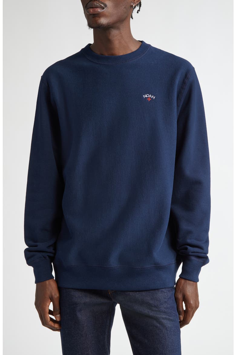 Classic Cotton Crewneck Sweatshirt, Main, color, NAVY