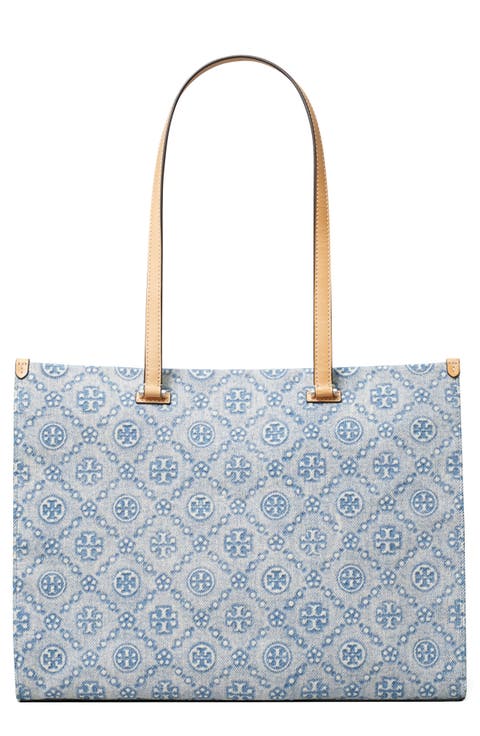 T Monogram Denim Tote