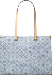 Tory Burch T Monogram Denim Tote