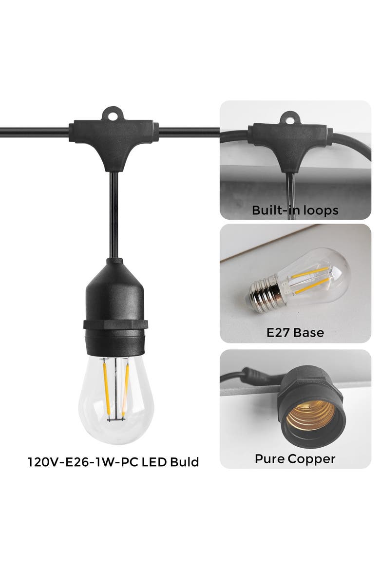 Outdoor String Lights, Alternate, color, Warm White