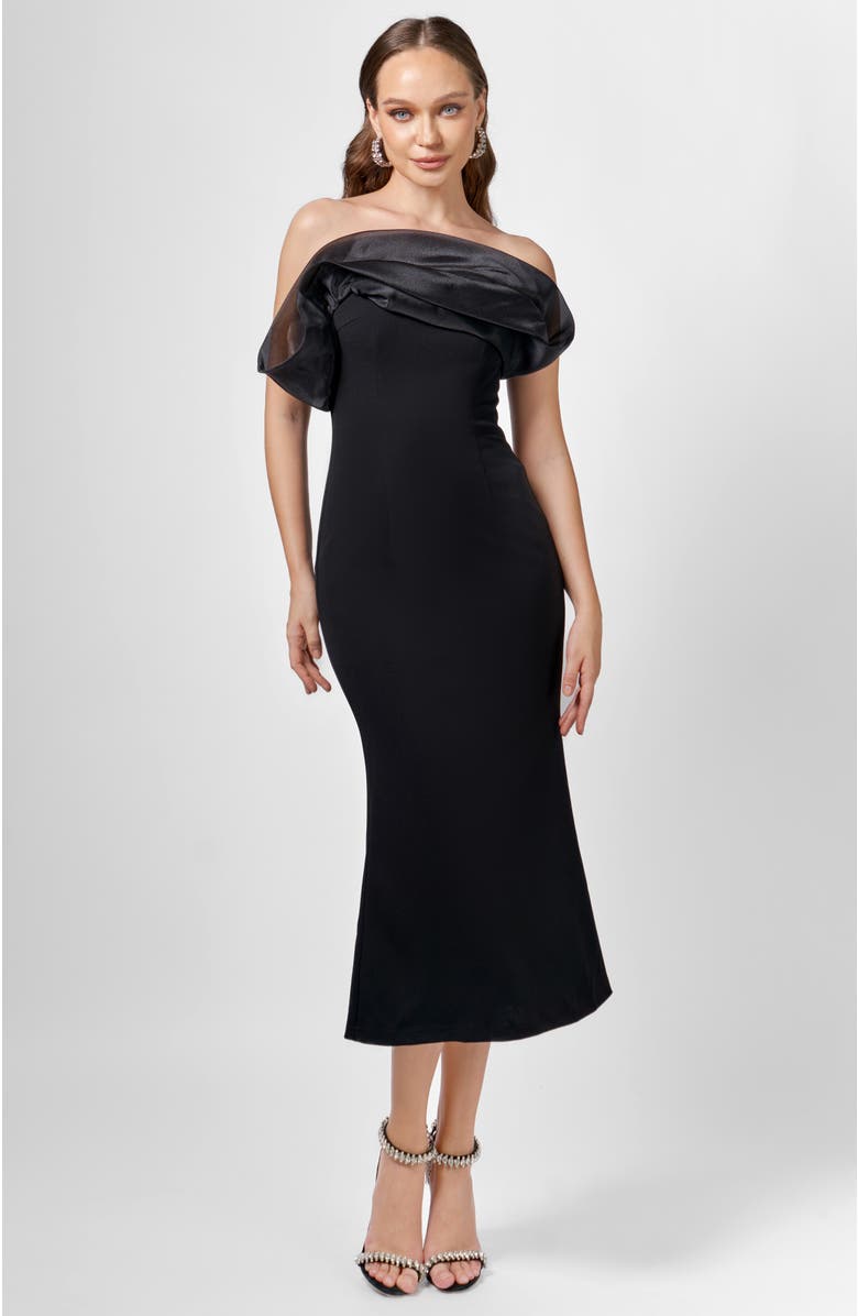 Bariano Kiarra Strapless Midi, Alternate, color, Black