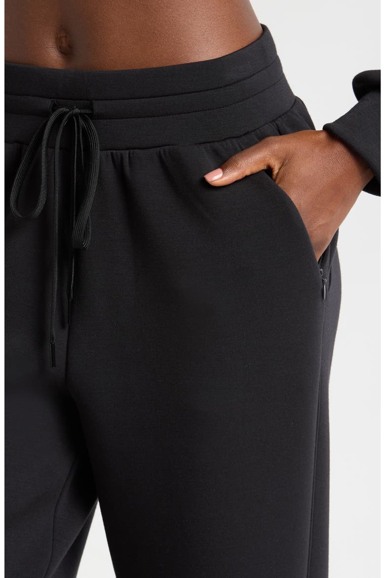 Soft Scuba Knit Liftoff Drawstring Ankle Pants, Alternate, color, BLACK