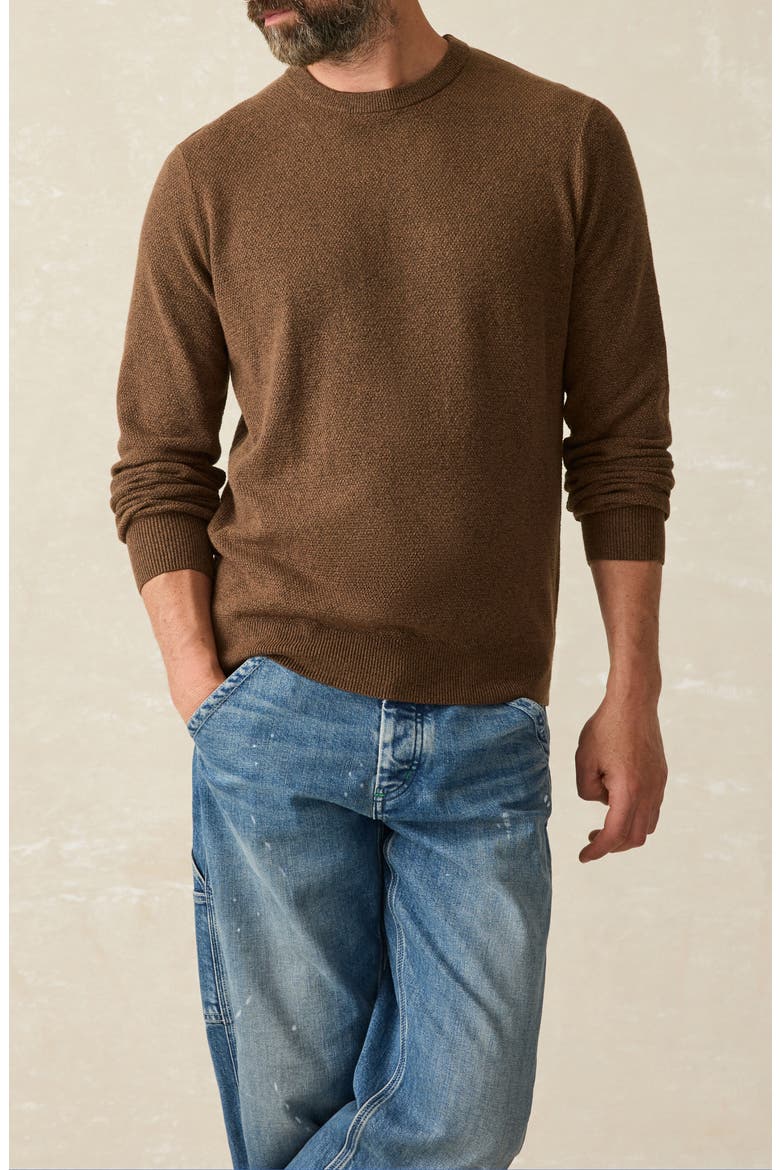 Jackson Organic Cotton Blend Sweater, Main, color, TRAIL BROWN HEATHER