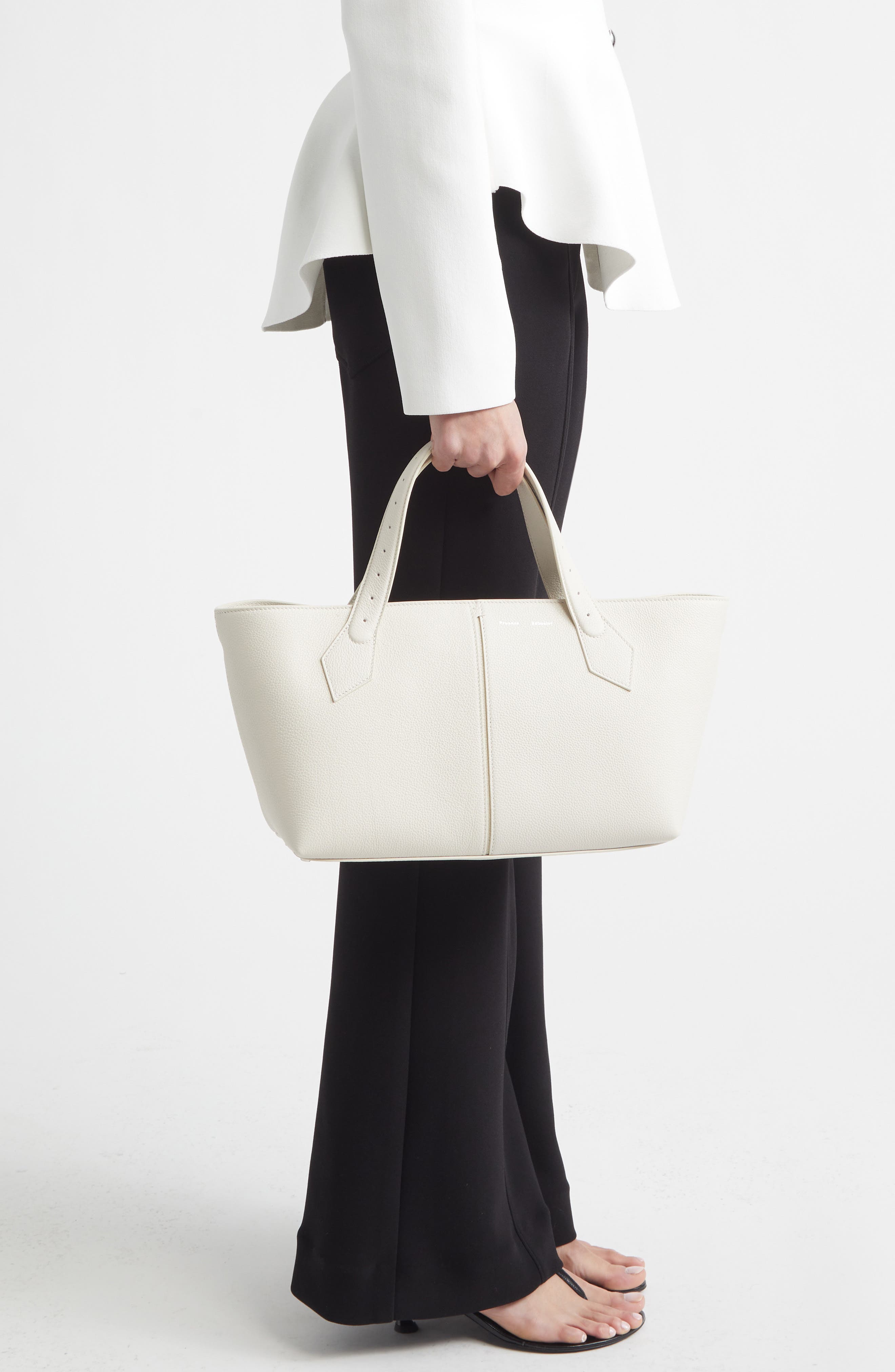 Proenza Schouler Chelsea Leather East/West Tote, Alternate, color, Soft White