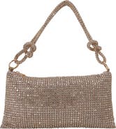 BERNESS Rhinestone Top Zip Shoulder Bag